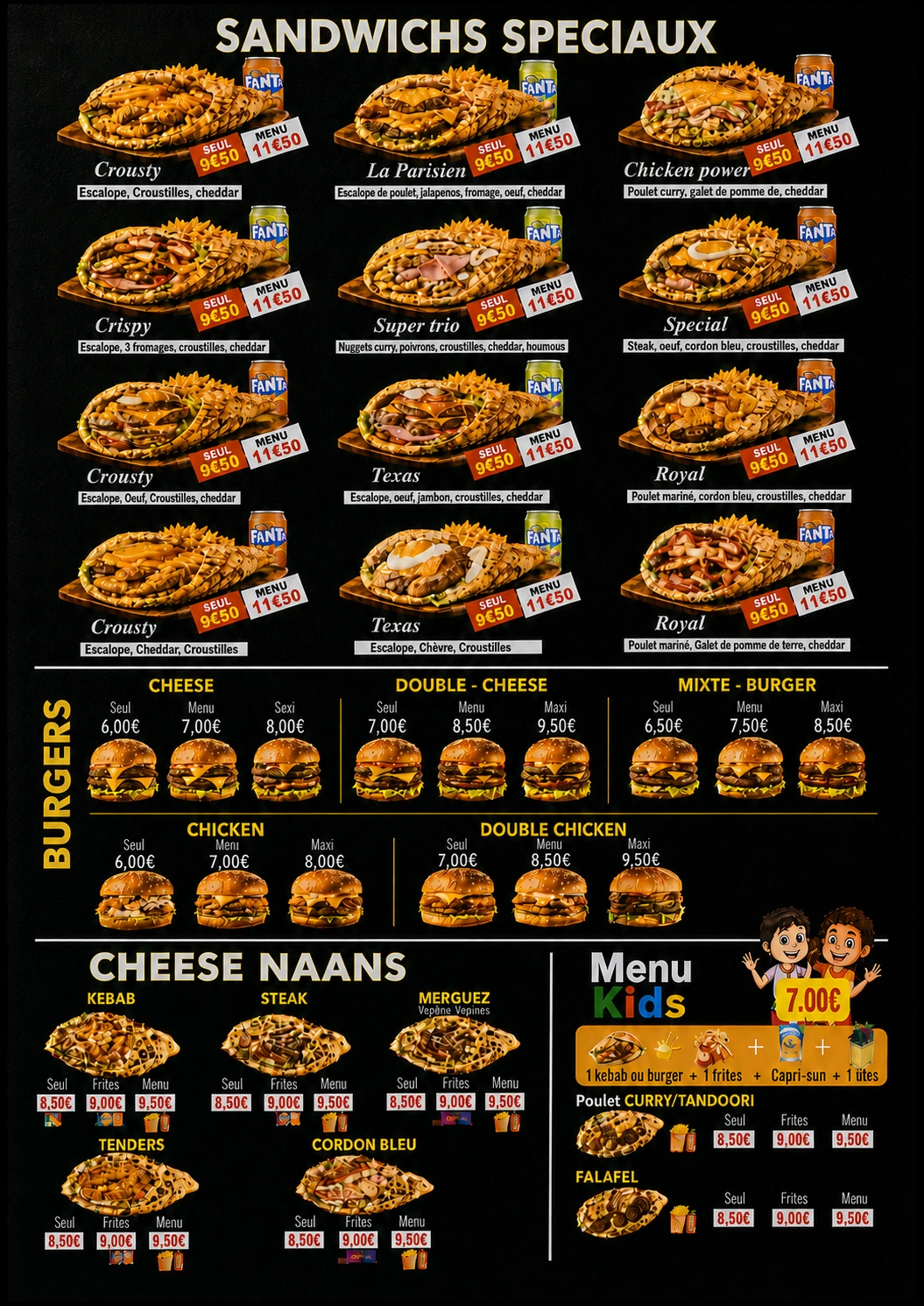 Sandwichs spéciaux